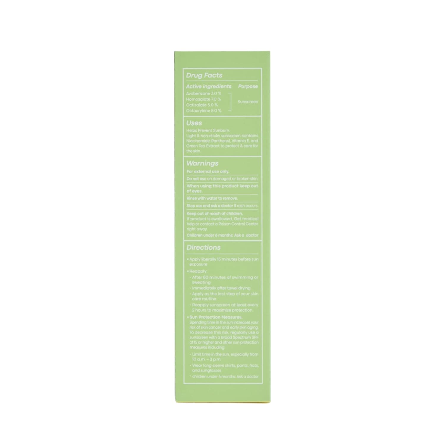 TONYMOLY Green Tea Korean Sunscreen SPF 50+ PA++++ — No White Cast – image 3