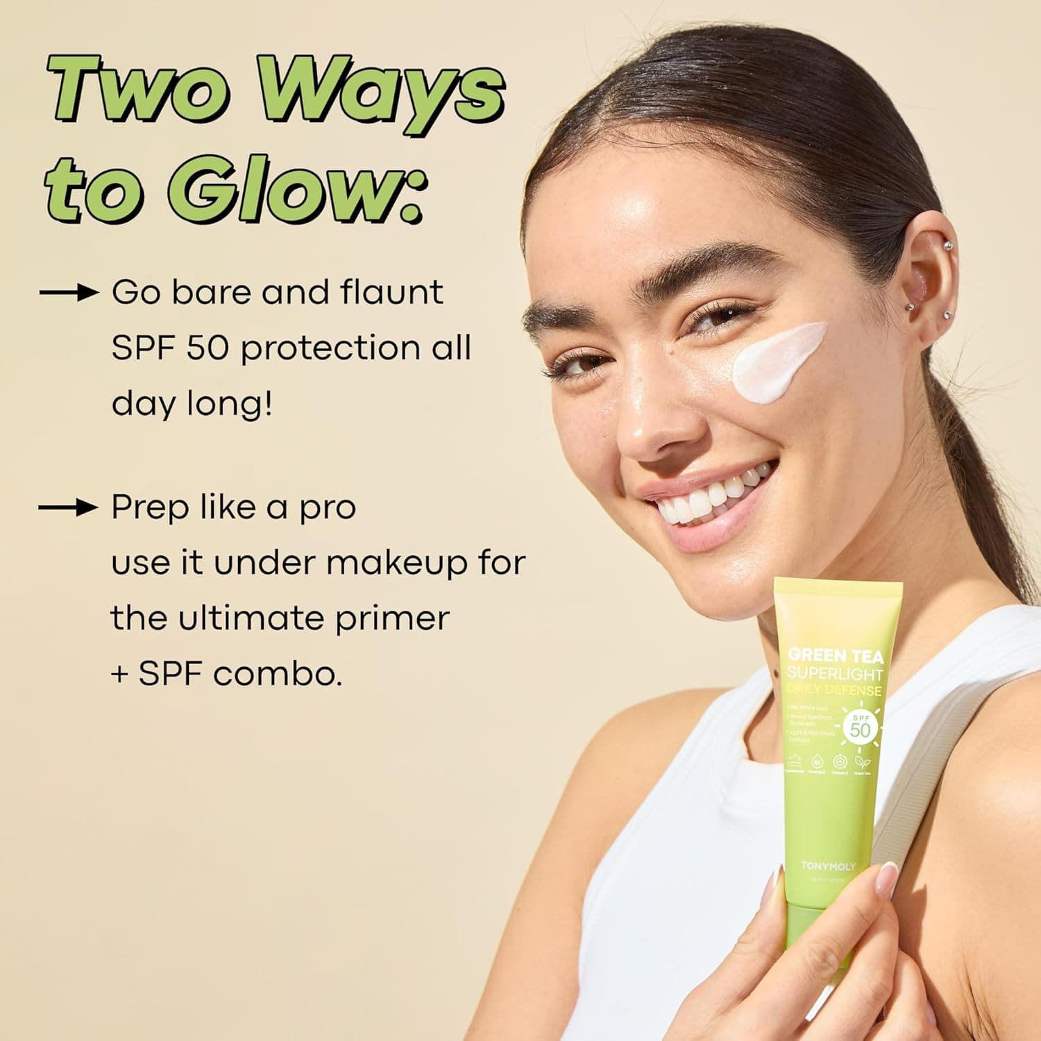 TONYMOLY Green Tea Korean Sunscreen SPF 50+ PA++++ — No White Cast – image 8