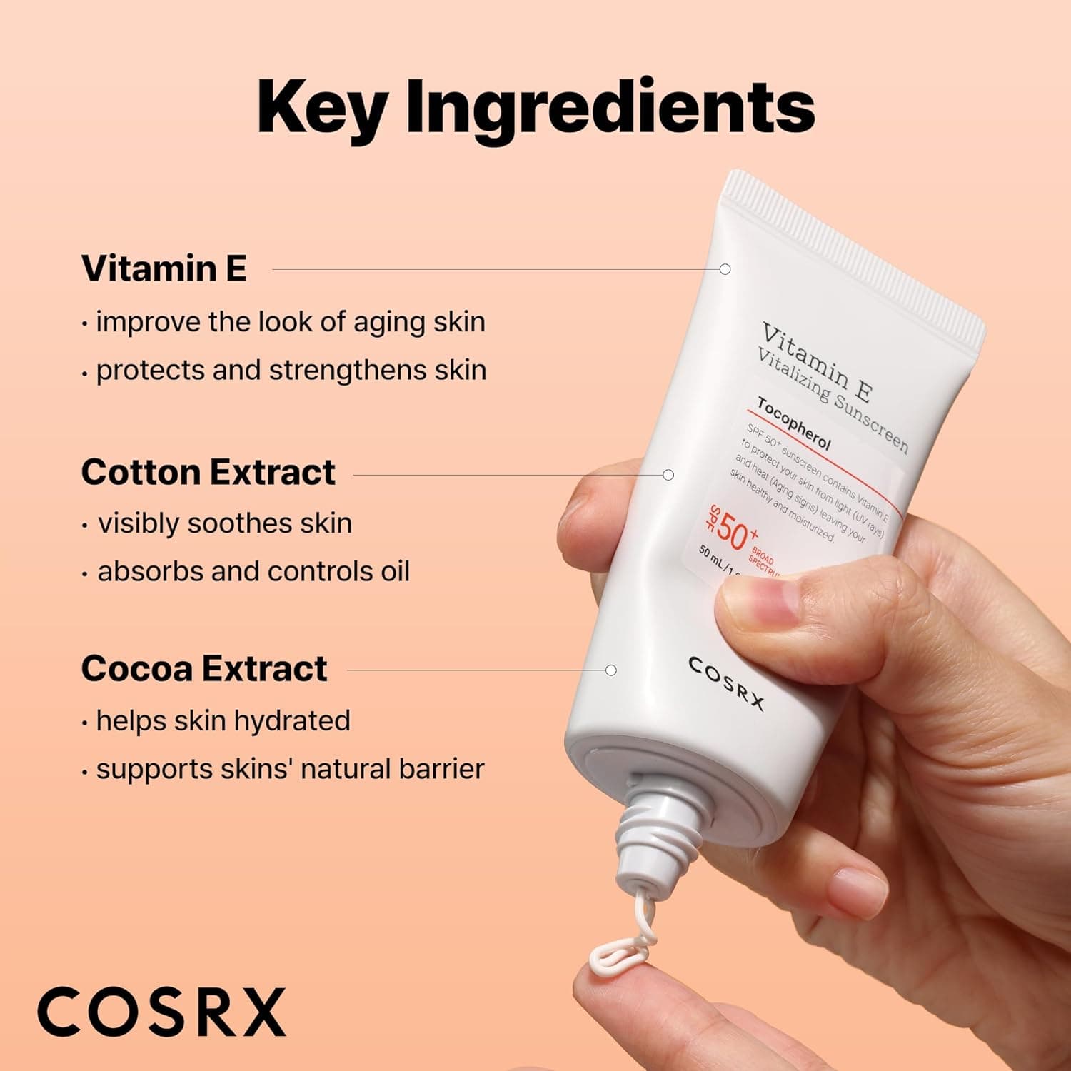 COSRX Vitamin E Vitalizing Sunscreen,SPF 50 Face Sunscreen – image 3