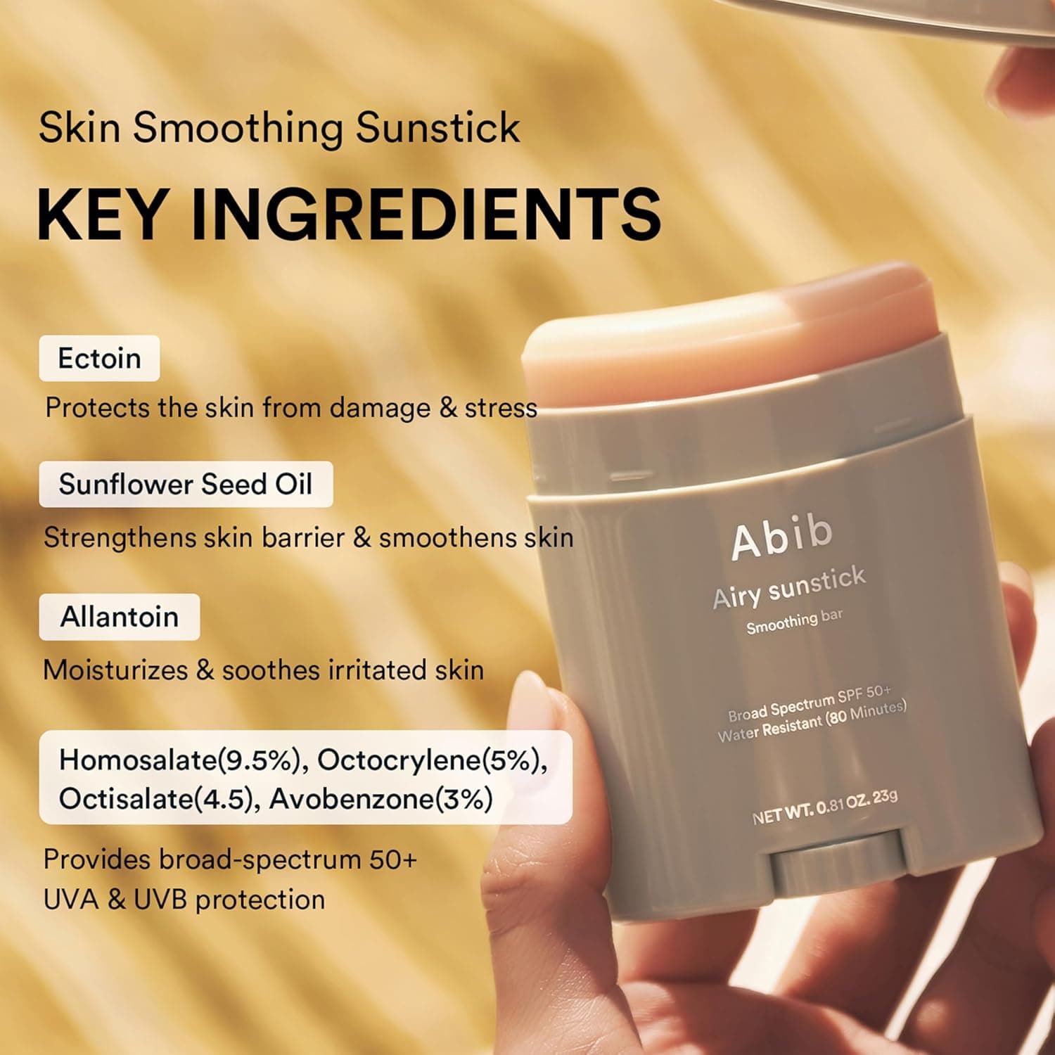 Abib Airy Sunstick Protection Bar SPF50+ Broad Spectrum – image 3
