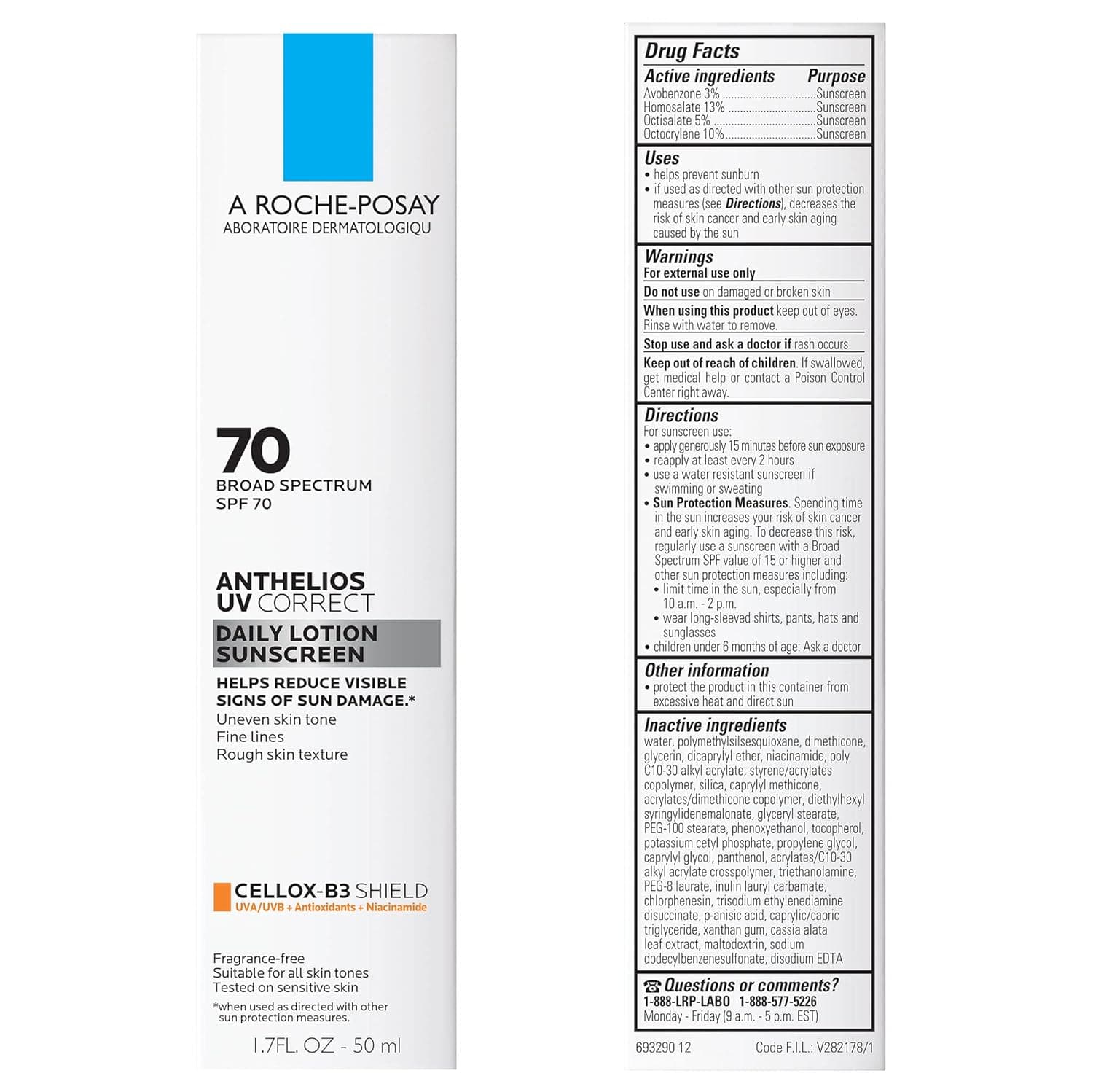 La Roche-Posay Anthelios UV Correct Sunscreen Moisturizer SPF 70 – image 2