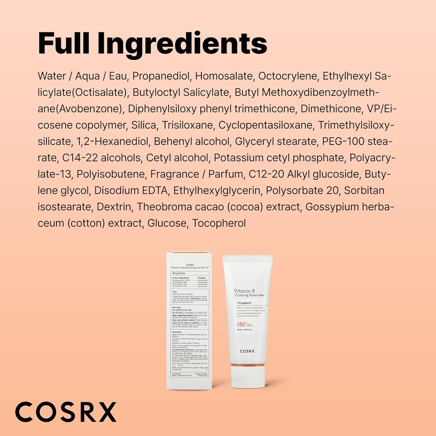 COSRX Vitamin E Vitalizing Sunscreen,SPF 50 Face Sunscreen – image 8