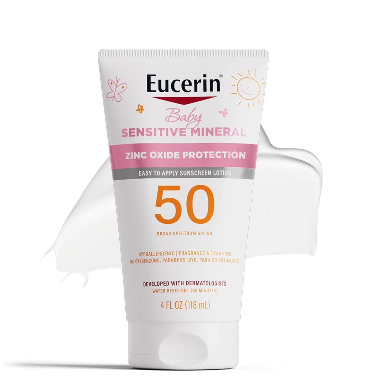 Eucerin Sun Sensitive Mineral Baby Sunscreen Lotion SPF 50 with Zinc Oxide Protection