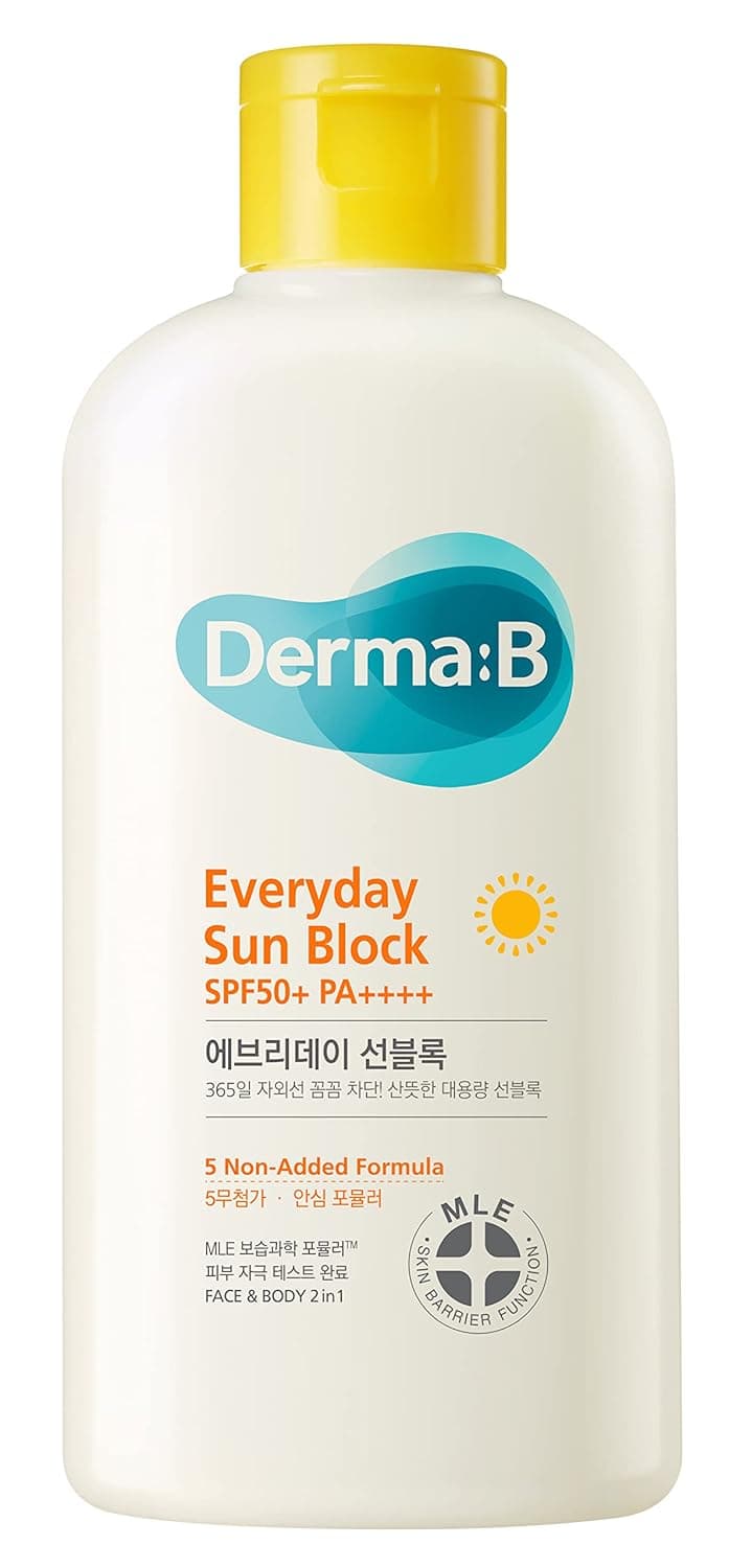 Derma B Everyday Sun Block Large Size Sunscreen SPF50+ PA++++ 6.71 Fl Oz