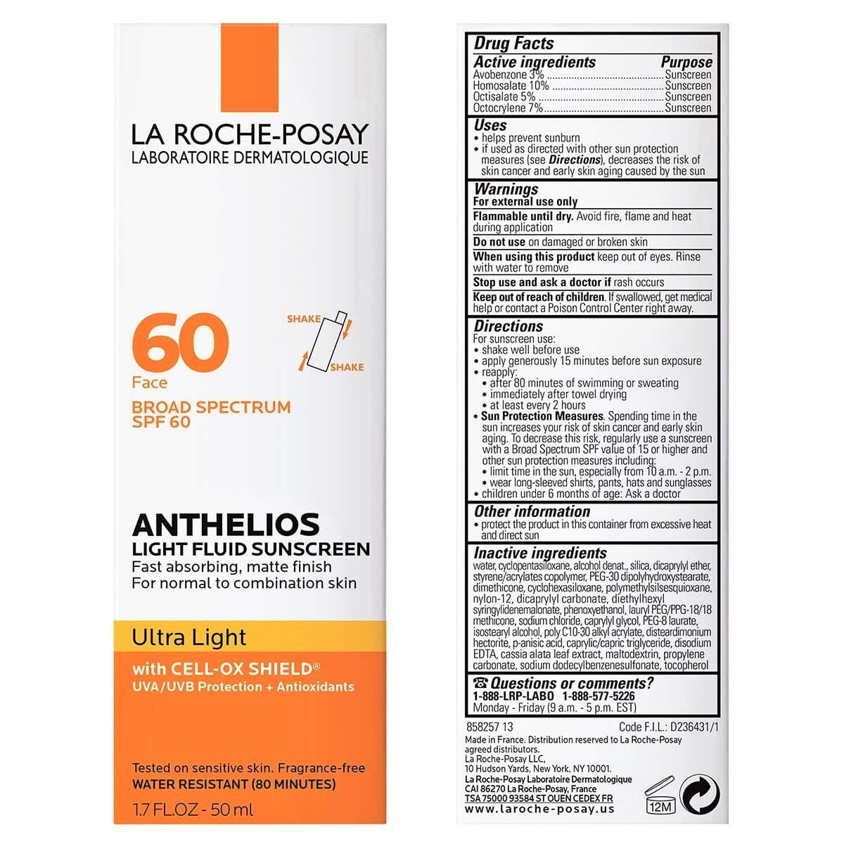 La Roche-Posay Anthelios Light Fluid Facial Sunscreen SPF 60 – image 2