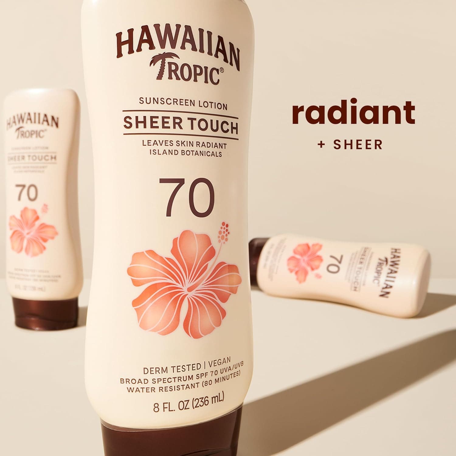Hawaiian Tropic Sheer Touch Lotion Sunscreen SPF 70, 8 Fl Oz – image 2