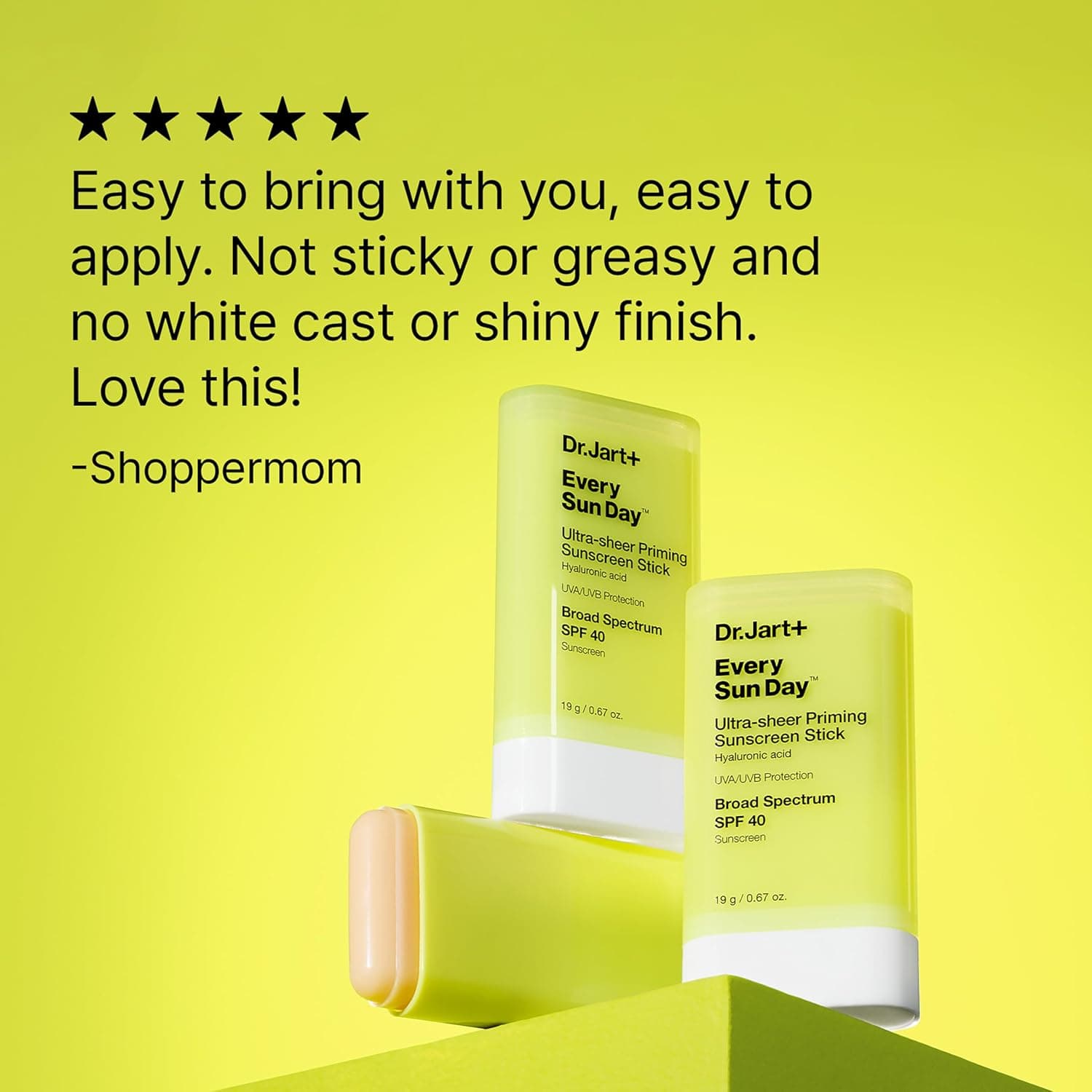 Dr.Jart+ Every Sun Day Invisible Korean Priming Sunscreen Stick SPF 40 with Hyaluronic Acid – image 9