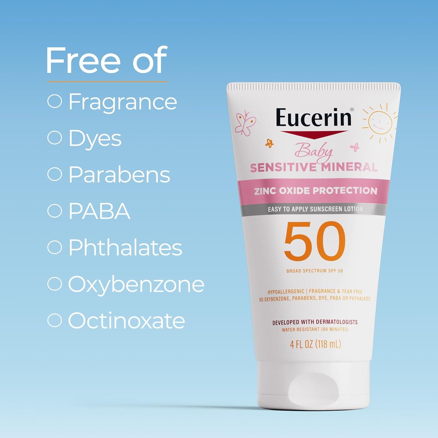Eucerin Sun Sensitive Mineral Baby Sunscreen Lotion SPF 50 with Zinc Oxide Protection – image 5