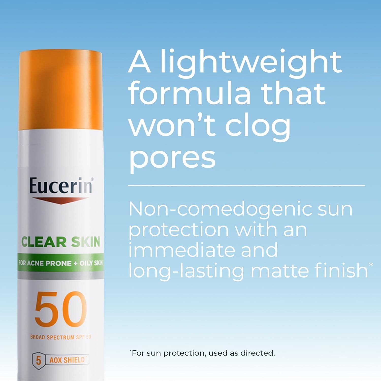Eucerin Sun Clear Skin Face Sunscreen Lotion SPF 50 for Acne Prone and Oily Skin – image 3