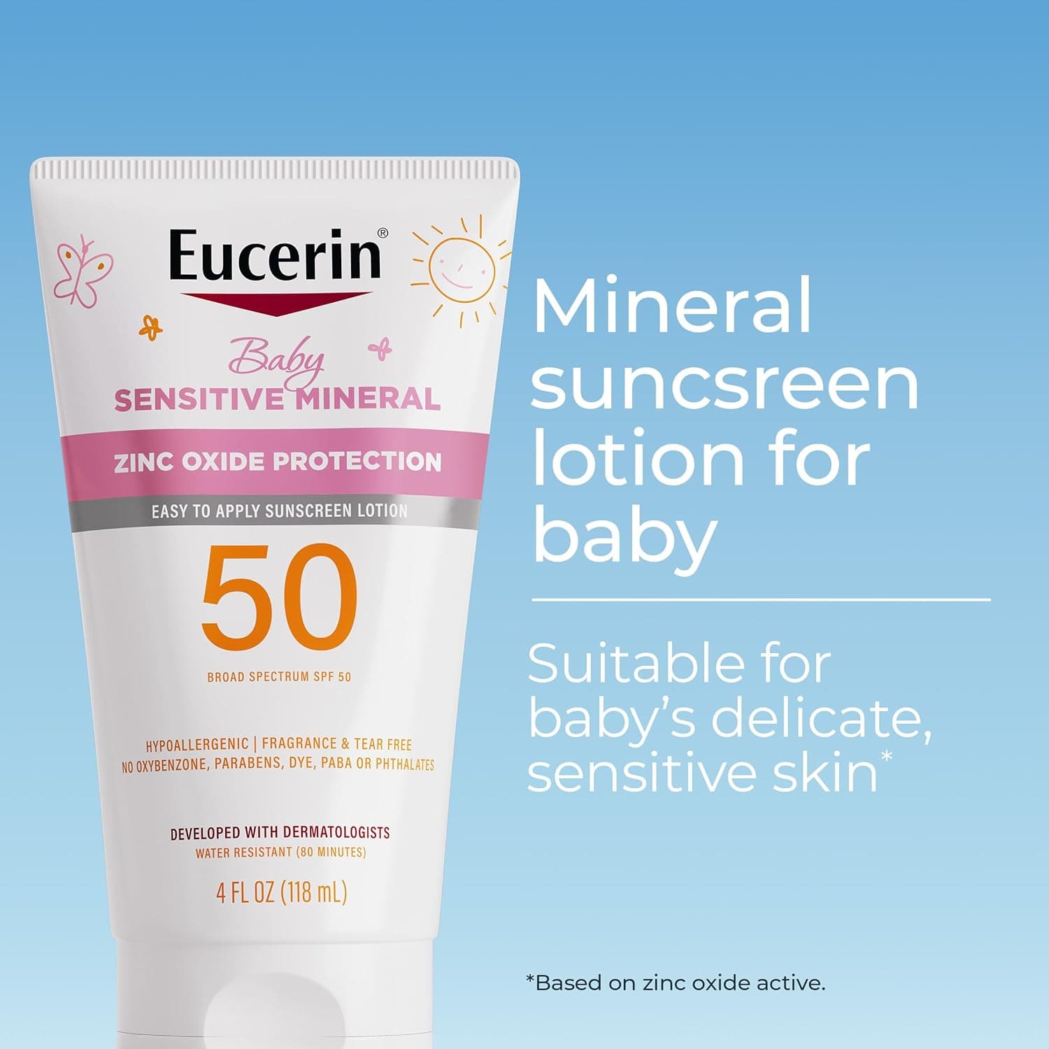Eucerin Sun Sensitive Mineral Baby Sunscreen Lotion SPF 50 with Zinc Oxide Protection – image 2