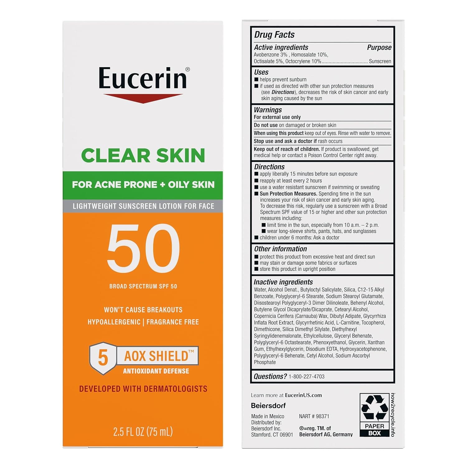 Eucerin Sun Clear Skin Face Sunscreen Lotion SPF 50 for Acne Prone and Oily Skin – image 9