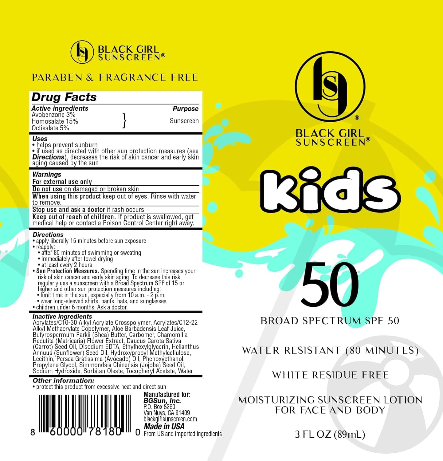 Black Girl Sunscreen Kids SPF 50 Lotion for Face & Body- Sun Protection for Skin – image 6