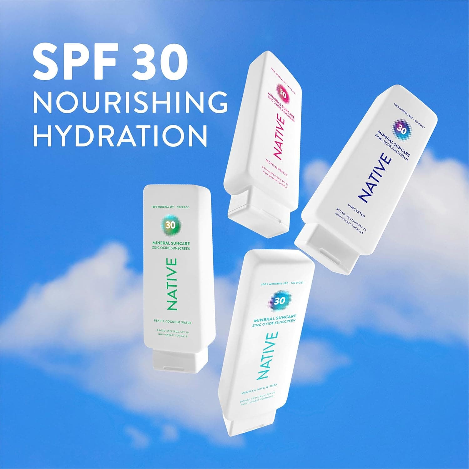 Native Mineral Sunscreen Lotion SPF 30, Unscented, with 100% Mineral Zinc Oxide for Face & Body, Hawaii Compliant, Vegan, No White Cast – image 6