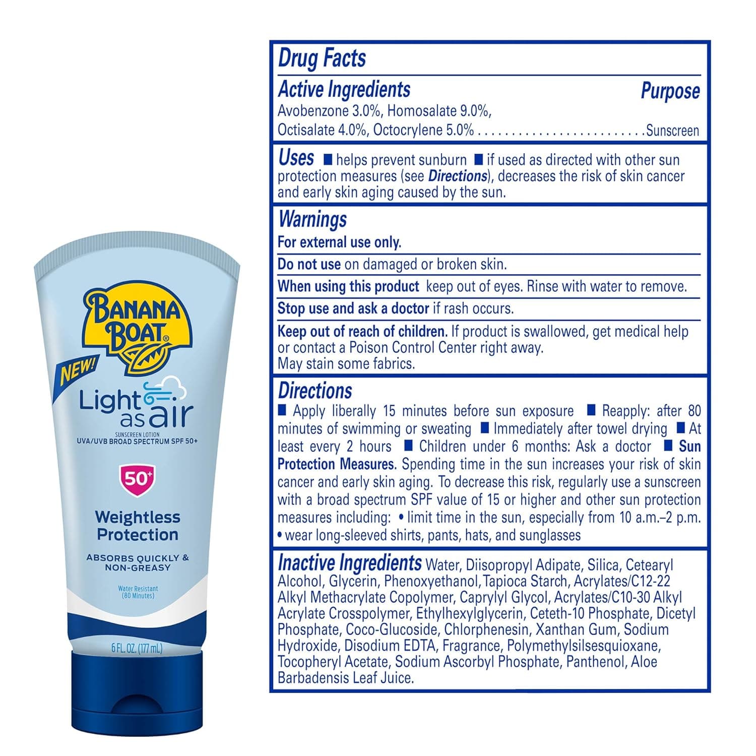 Banana Boat Light As Air Sunscreen Lotion SPF 50 Twin Pack – image 2